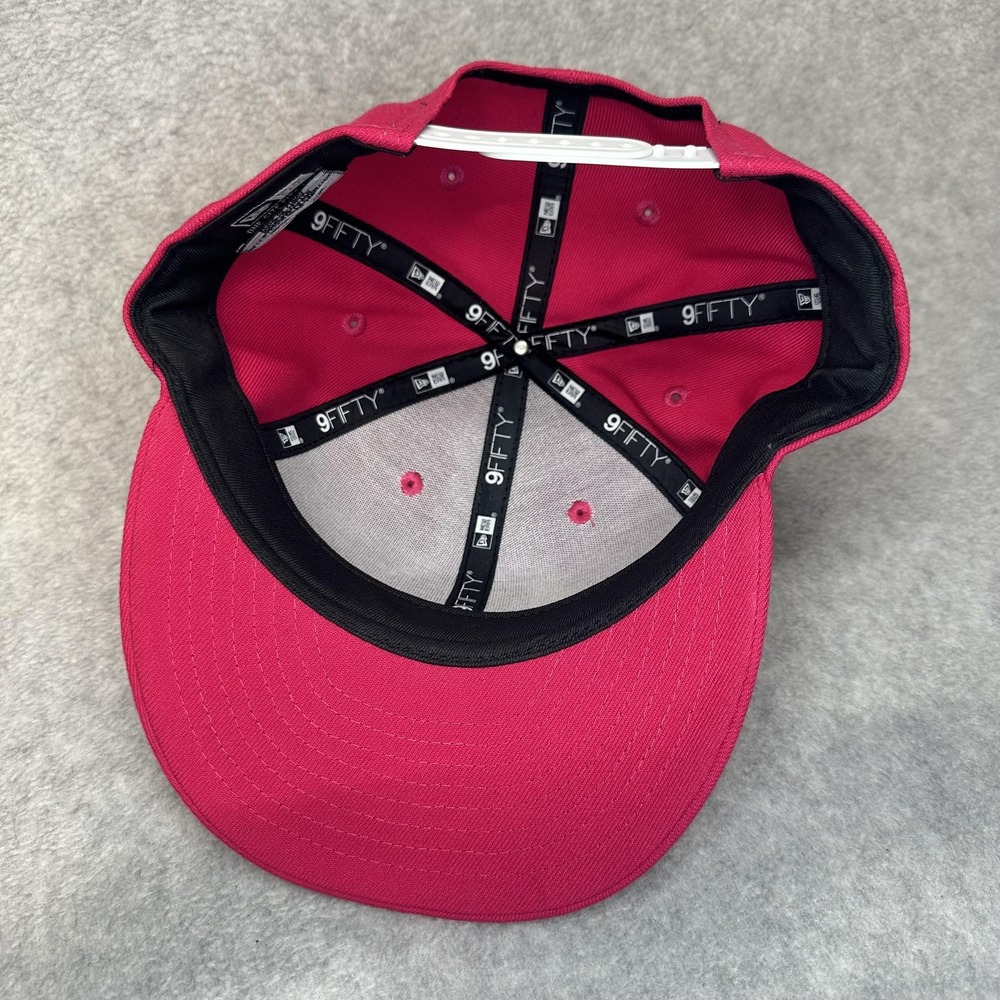 New Era Hat Cap Snap Back Mens One Size Pink G Logo 9FIFTY Embroidered Flat Bill - Picture 8 of 11